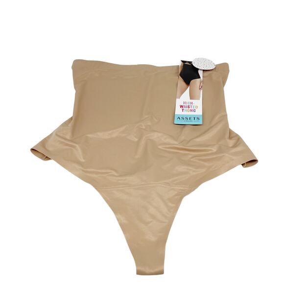 Assets Spanx Women's High Waisted Thong Shapewear Nude Size XL - Picture 2 of 5